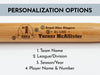 personalization options and details are shown next to wooden bat