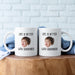 Two personalized grandparent photo mugs featuring the “Life Is Better With Grandkids” design.