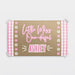 Personalized Little Miss ONE-derful birthday banner printed on brown butcher paper with pink gingham accents, floral details, and custom name personalization.