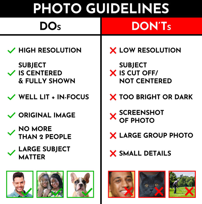 Photo guidelines for photo submissions.
