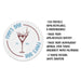 Product details image showing a personalized martini coaster beside material information, featuring the custom bar name, martini glass design, and established year.