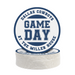 A stack of white coasters with the text "DALLAS COWBOYS GAME DAY AT THE MILLER HOUSE" printed on them.