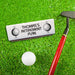 Golf-themed retirement gift box displayed with a golf club and golf ball. Personalized with a custom retirement message for golfers.