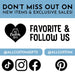 Social media promotional graphic encouraging customers to follow All Custom Gifts for updates and exclusive sales, featuring Instagram, Facebook, TikTok, and Pinterest icons.