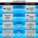 Available designs for our 2 sleeve gift box. We offer generic and golf-themed styles for the following designs: Birthday, Retirement, Father's Day, and First Father's Day. Each design can be customized by the customer with their own personalized message. Each box is set against a blue background.