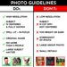 Photo guidelines for photo submissions.