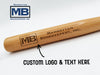 a wooden baseball bat with the words manhattan bookkeepers on it | custom logo & text here