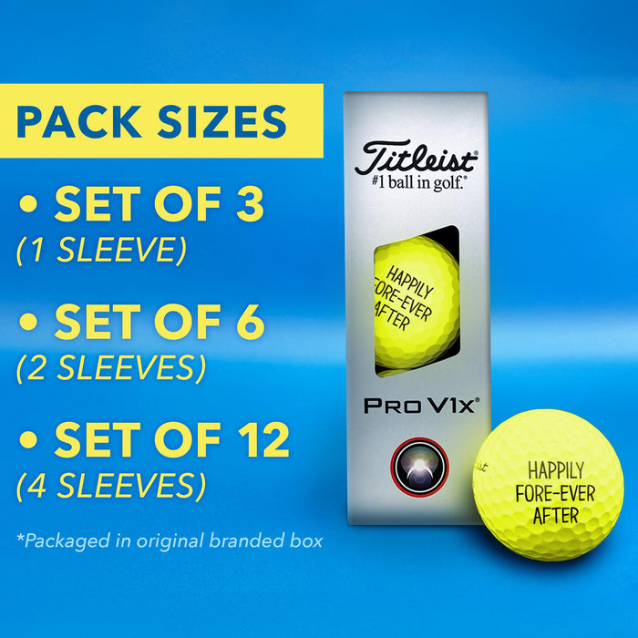 Yellow Golf Balls | Custom Text | Callaway or Titleist | Golf Gift