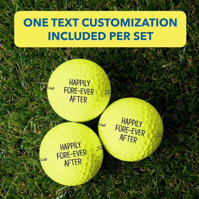 Yellow Golf Balls | Custom Text | Callaway or Titleist | Golf Gift
