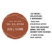 Product details and specifications for personalized Save the Date coasters, including size and material information.