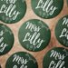 Multiple chalkboard design coasters arranged together with custom names. Shows repeat design and ordering consistency.