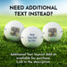 Image shows three custom printed golf balls printed, two are printed with a dog photo and one is printed with text saying Best Dog Dad By Par. The text above the golf balls says, "Need additional text instead?" The text below the golf balls reads, "Additional Text Imprint Add-on available for purchase. Link in the description."