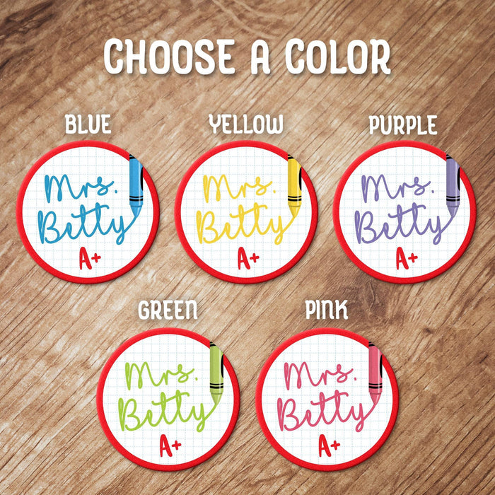 Color selection chart showing A+ grade design options including blue, yellow, purple, green, and pink. Allows customers to choose their preferred color.