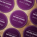 Personalized Save the Date coasters shown in an alternate color option. Modern wedding favor design with custom names and date.
