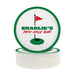 A stack of white coasters with a golf ball design and a red flag on top, along with the text "CHARLIE'S 19TH HOLE BAR".