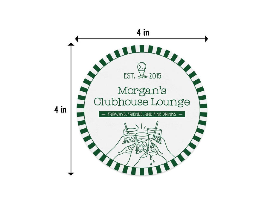 Single coaster with size measurements. 4 inch width and 4 inch height.