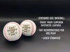 Two baseballs sit on black background. Baseballs have First Father's Day design engraved on them. - Standard size baseball - Made from superior synthetic leather - Not recommended for use/play - Laser engraved