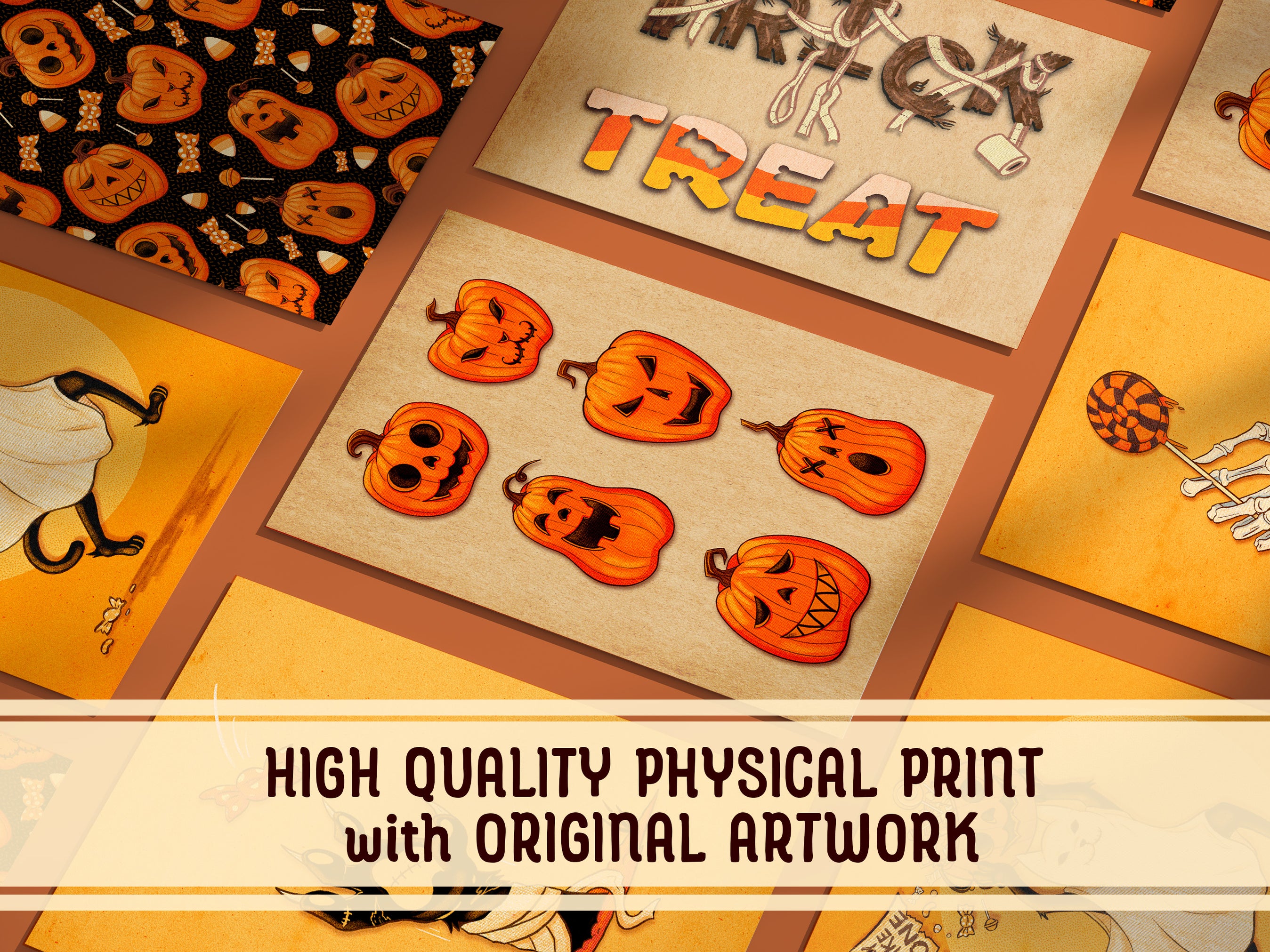 Retro Halloween Pumpkin Patch - Art Print — All Custom Gifts