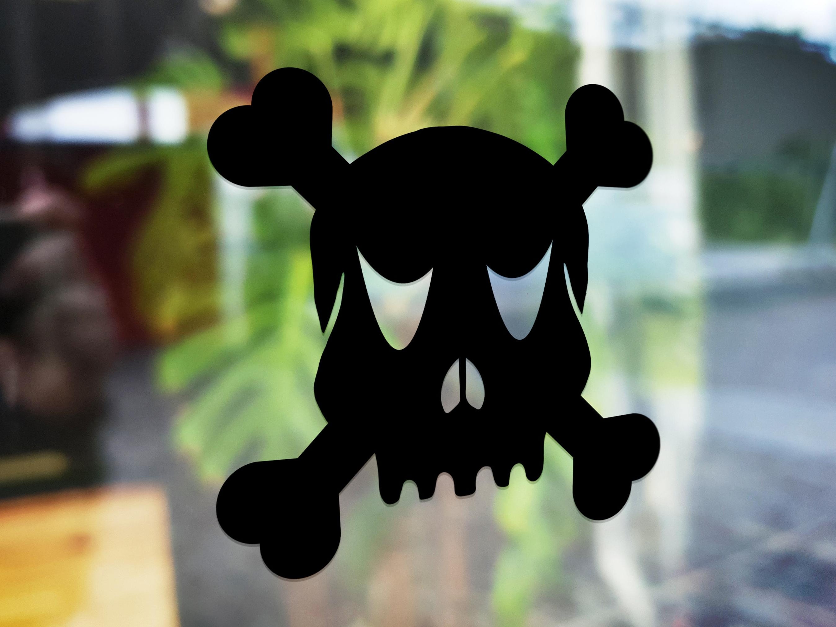 Skull & Crossbones Window Sticker | Vinyl Decal — All Custom Gifts