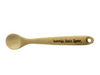 Laser engraved wooden spoon that says Grammys Sauce Spoon on handle against white background
