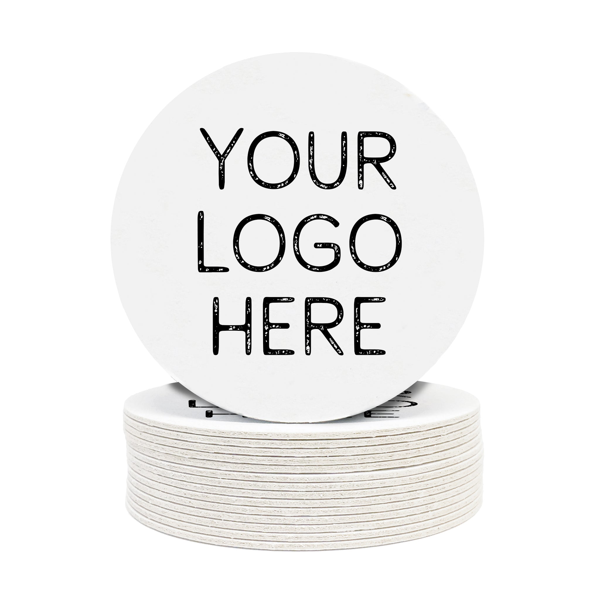 Single coaster is shown on top of a stack of coasters on a white background.