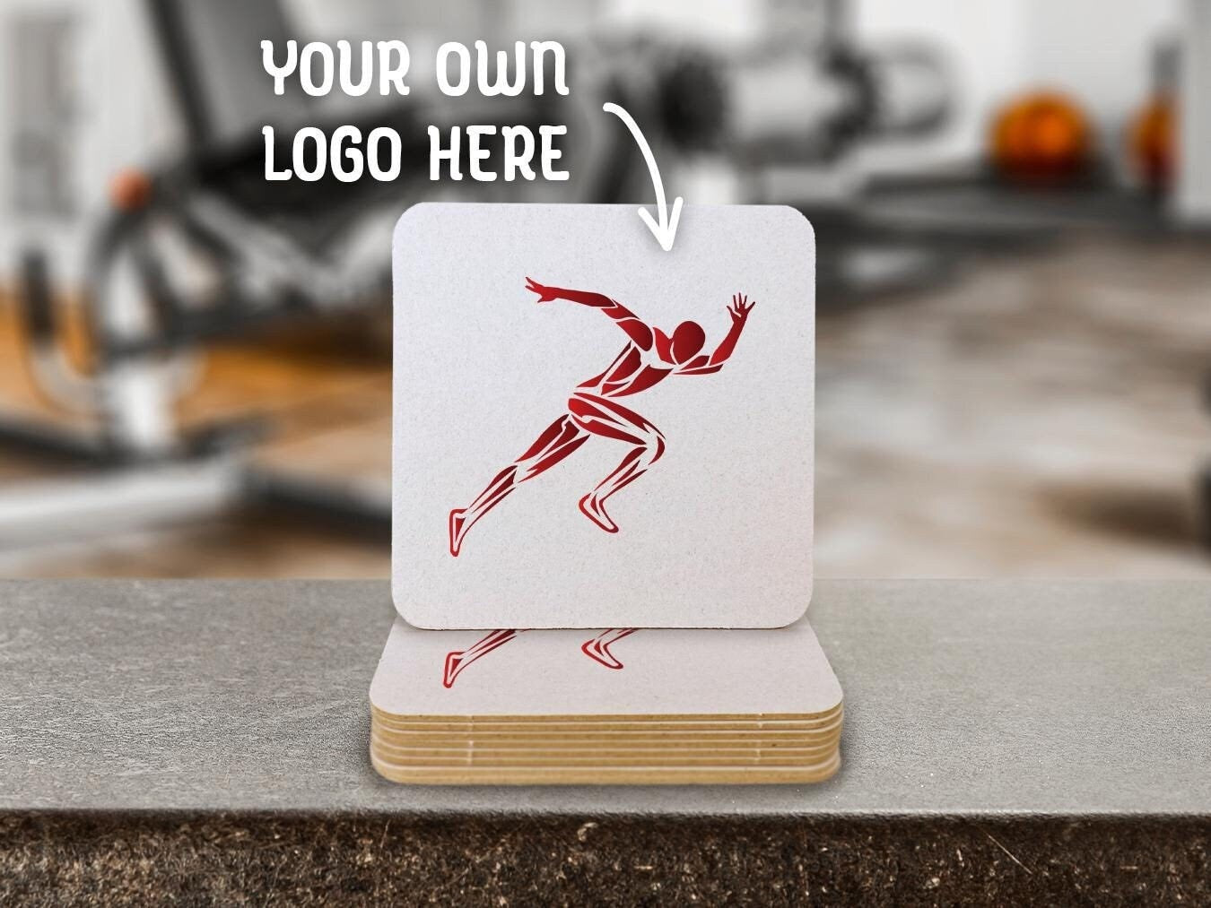 Single coaster is shown on top of a stack of coasters on a white background.