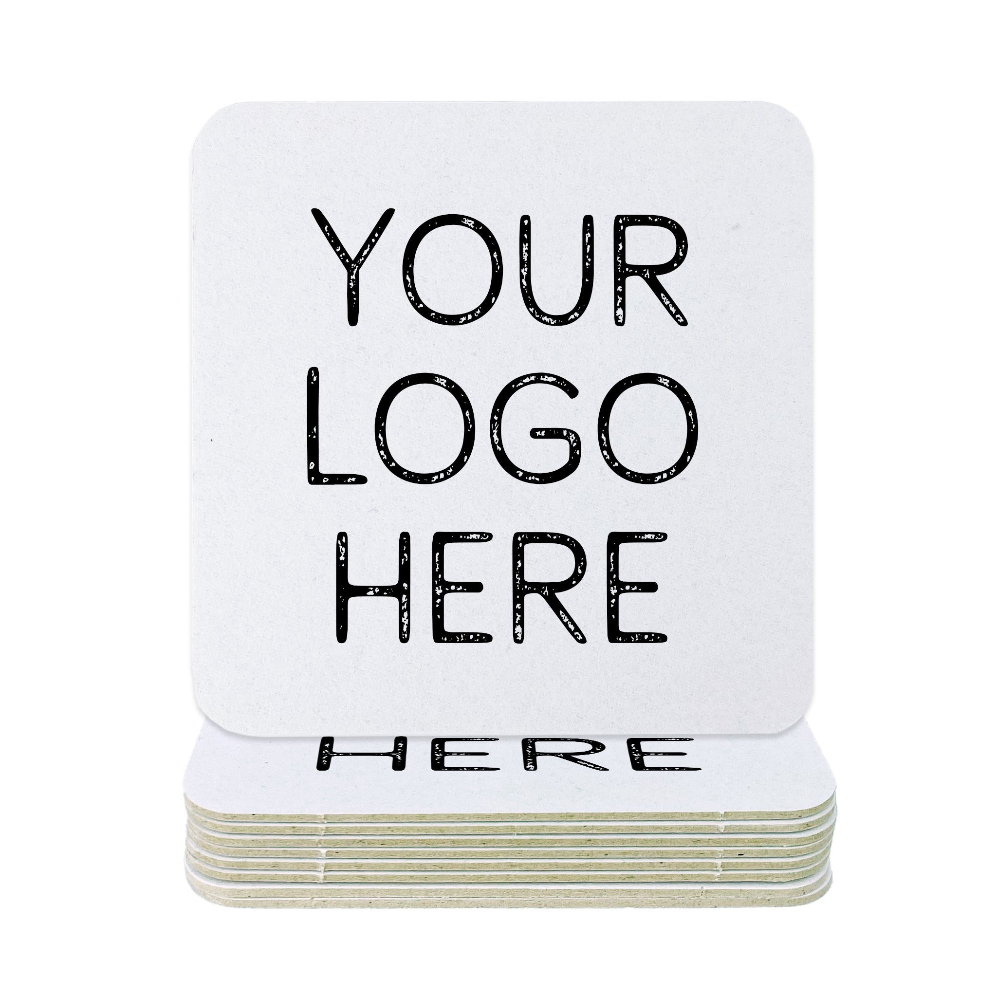 Single coaster is shown on top of a stack of coasters on a white background.
