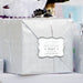 Silver wrapped gifts decorated with personalized “Let Your Adventure Begin” wedding gift tags. Styled as elegant packaging inspiration for weddings, bridal showers, and engagement celebrations.
