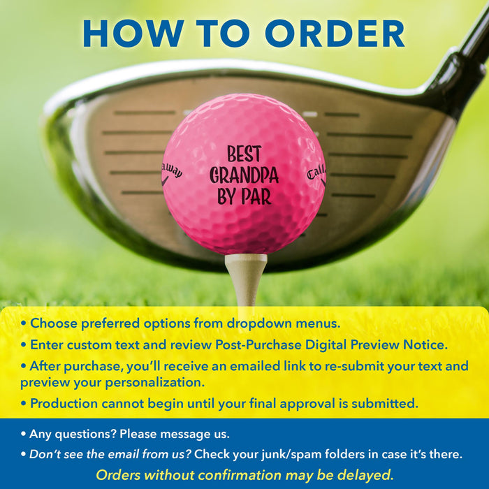 Pink Golf Balls | Custom Text | Callaway Supersoft | Golf Gift