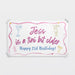 Personalized "Tini Bit Older" birthday banner featuring a custom name and birthday age with cocktail-themed artwork.