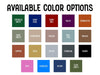 Available print color options: Emerald Green, Navy Blue, Ruby Red, Violet, Terracotta, Sage Green, Champagne, Mocha, Dull Teal, Brown, Copper, Gold, Silver, Charcoal, Black, Pink, Cerulean, Denim, Olive Green