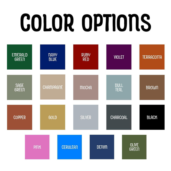 Available coaster color options for personalized Save the Date wedding coasters.