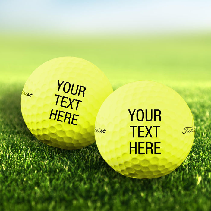 Yellow Golf Balls | Custom Text | Callaway or Titleist | Golf Gift