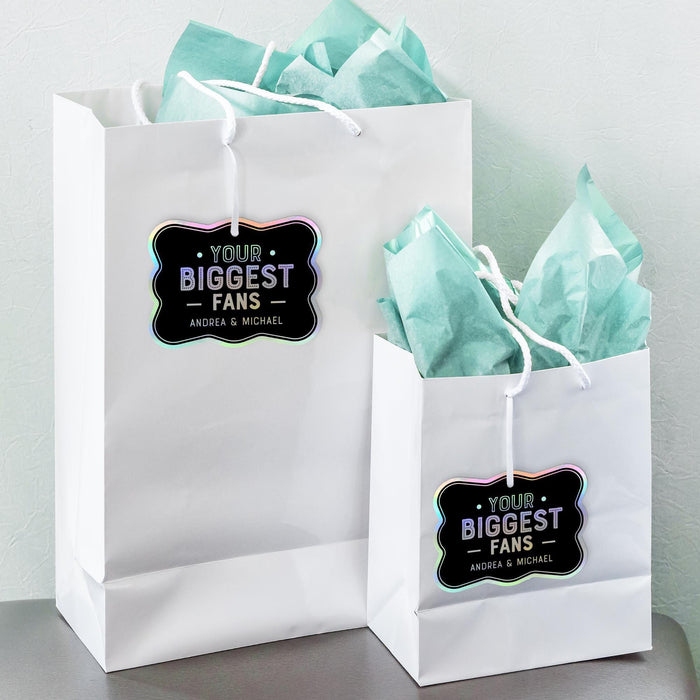 Personalized Wedding Gift Tag | Your Biggest Fans Design | Foil Cardstock Tag