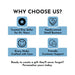 a poster with the words, why choose us?