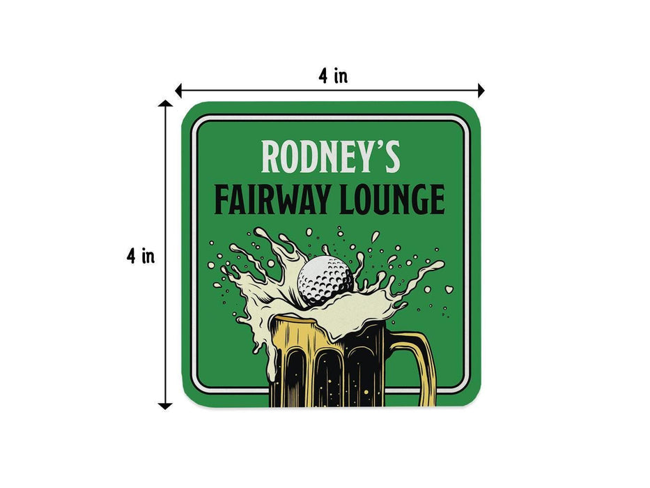 Single coaster with size measurements. 4 inch width and 4 inch height.