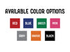 Available Color Options: Red, Blue, Green, Pink, Gray, Orange, Black
