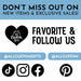 Social media promotional graphic encouraging customers to follow All Custom Gifts for updates and exclusive sales, featuring Instagram, Facebook, TikTok, and Pinterest icons.