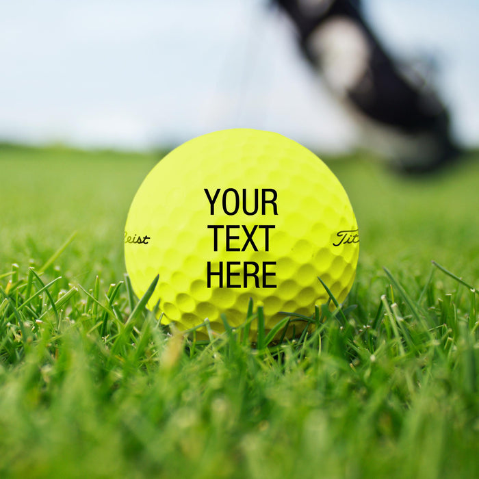 Yellow Golf Balls | Custom Text | Callaway or Titleist | Golf Gift