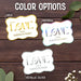 The “With Love” personalized wedding gift tag design shown in Gold, Rainbow, Metallic Silver, and White Glitter foil finishes. Custom foil cardstock tags are personalized with sender names for weddings and bridal showers.