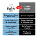 The image is a comparison between two types of shops: "Custom Gifts" and "Other Shops". It lists the differences between the two, such as the design team, production speed, shipping times, country of origin, and the type of equipment used.