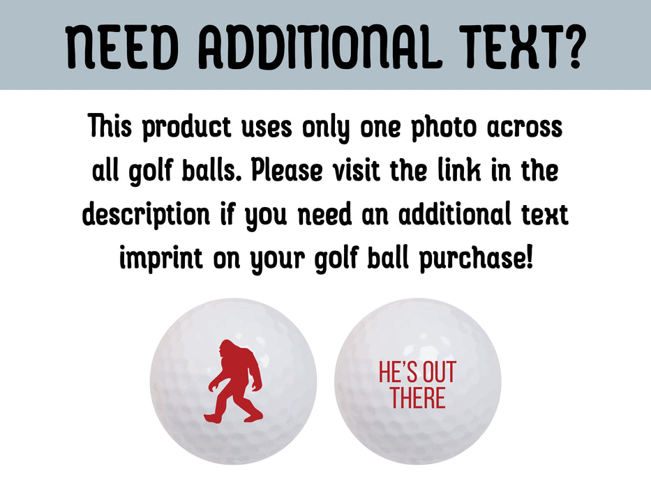 a golf ball with a bigfoot sticker on it