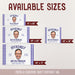 Size chart displaying all available banner sizes including 24" x 48", 36" x 60", 48" x 72", and 36" x 36". Shows how the Officially Not My Problem design appears in each size.