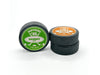 three stacked hockey pucks with printed  I scored you as my dad  designs in the color green and orange with player and team info design