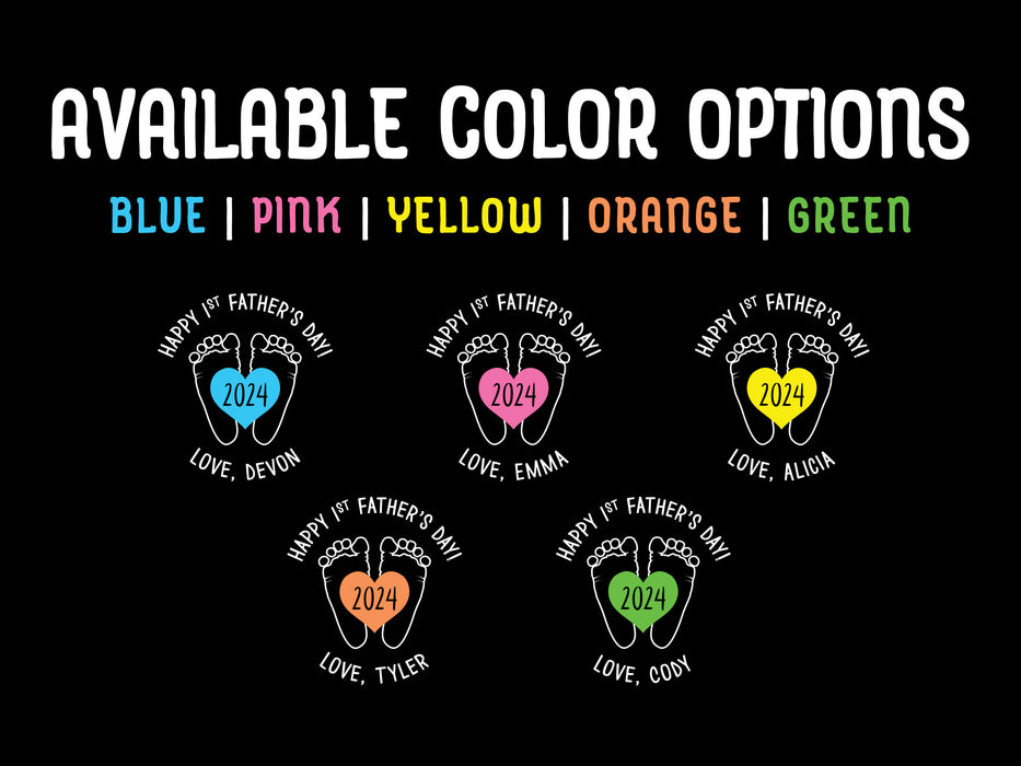 available color options are blue, pink, yellow, orange, and green
