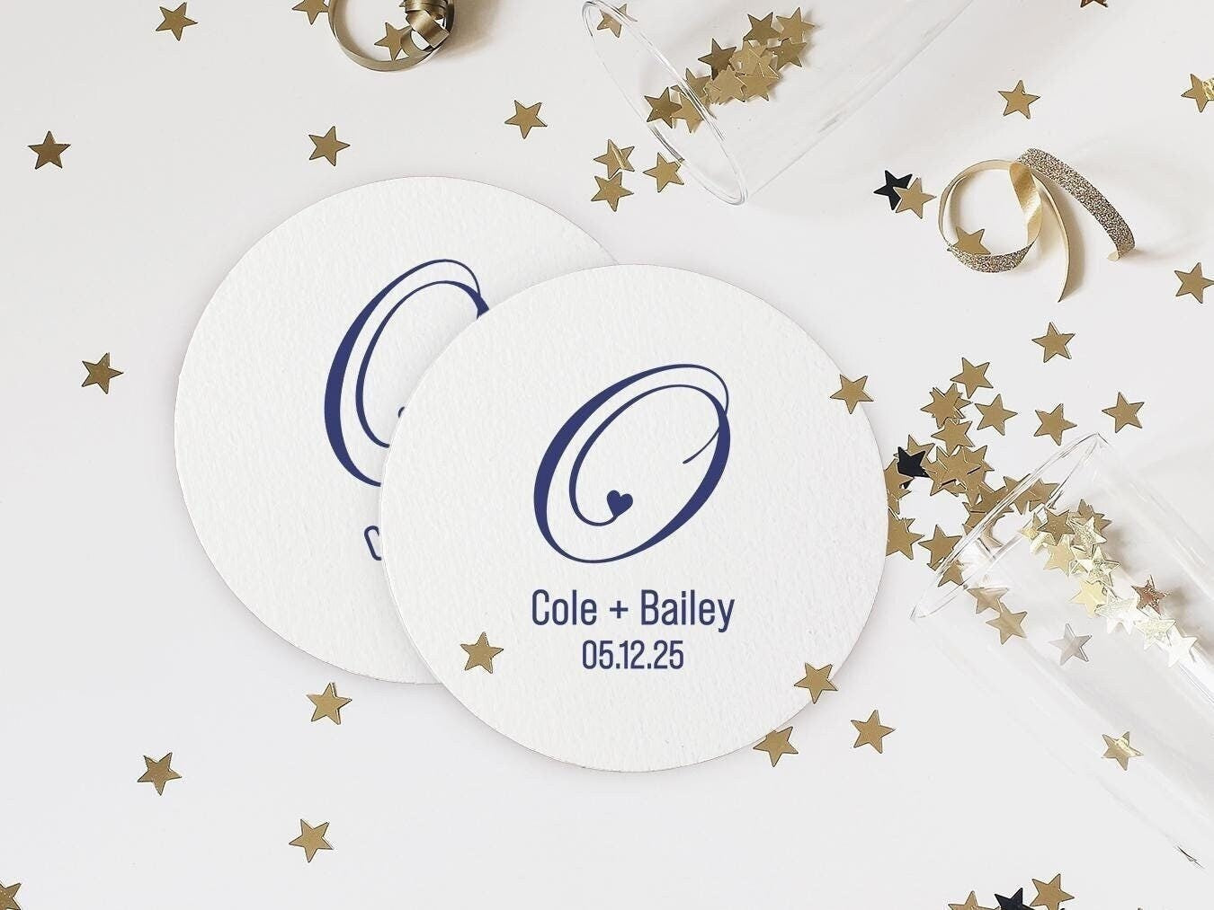 Single coaster is shown on top of a stack of coasters on a white background.