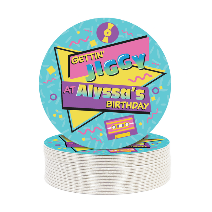 Custom 90s Birthday Party Coasters