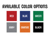Available color options: red, blue, green, gray, orange, and black