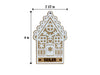 Measurements of ornament shown. Measurements are 2 1/2 inches wide and 4 inches tall.