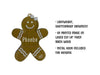 Ornament with Gingerbread Girl design is shown. Text reads: Lightweight, shatterproof ornament, UV printed image on laser cut 1/4 inch thick birch wood, Metal hook included for hanging